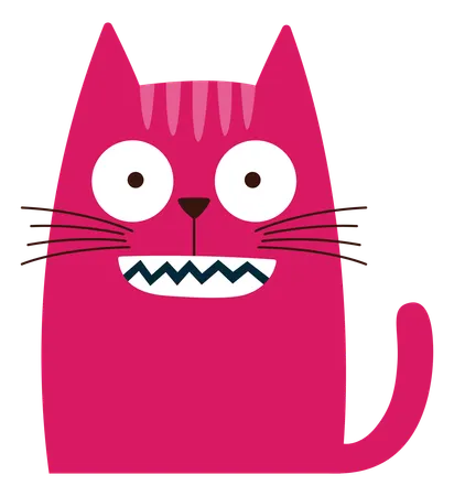Naughty Cat With Smile Face  Illustration