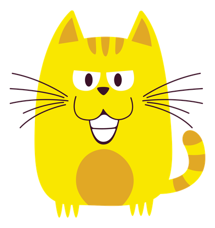 Naughty Cat With Smile Face  Illustration