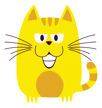 Naughty Cat With Smile Face  Illustration