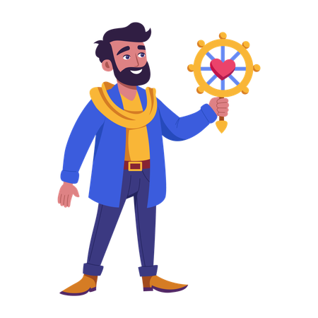Navegador del amor que ayuda a los amantes a encontrar el amor.  Ilustración
