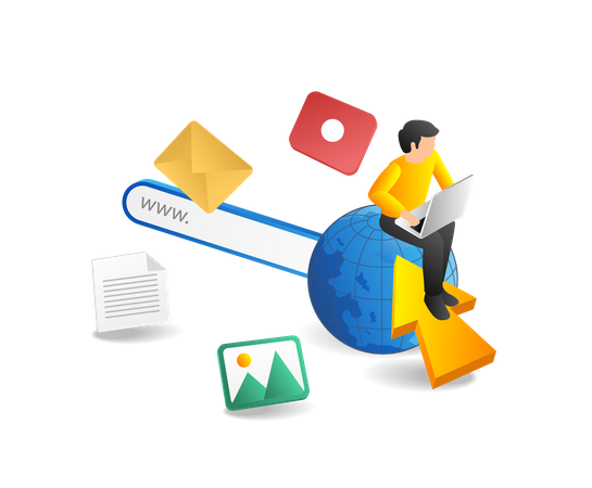 Naviguer sur Internet  Illustration