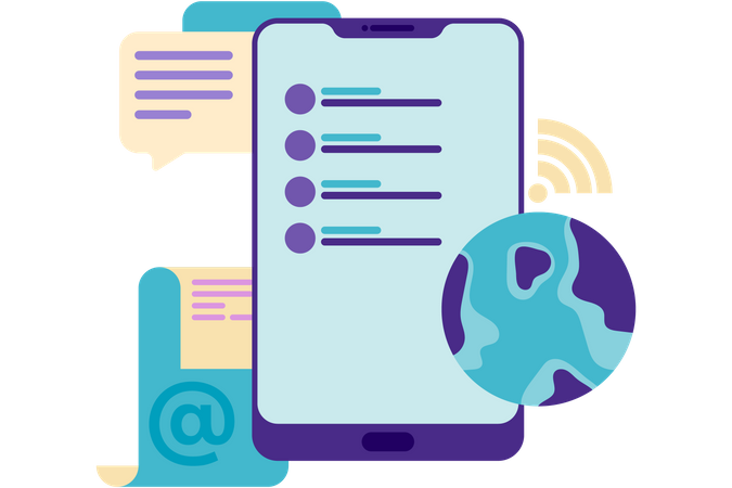 Naviguer sur Internet via un smartphone  Illustration