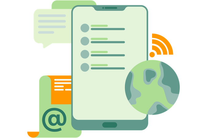 Naviguer sur Internet via un smartphone  Illustration