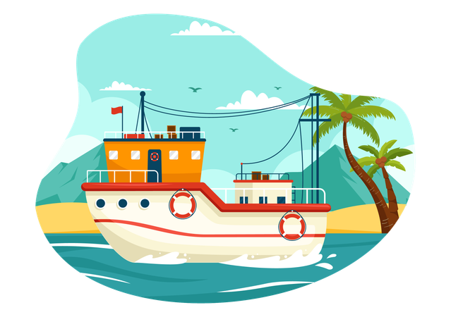 Navio de pesca  Illustration