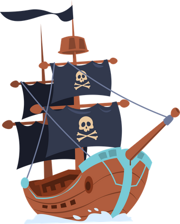 Navio pirata  Ilustração