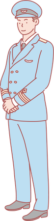 Navy man standing in uniform  Illustration