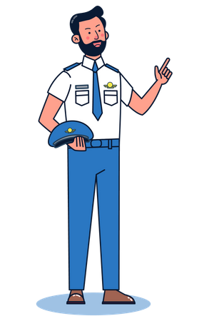 Navy Officer giving orders  Illustration