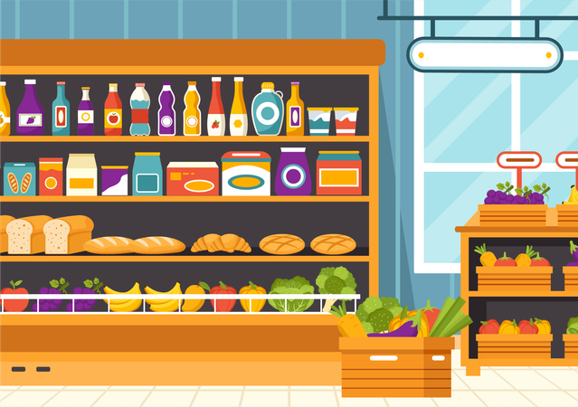 Necessidades diárias de compras  Ilustração