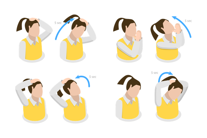 Neck Stretches Instructions  Illustration