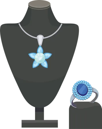 Necklace And Ring Illustration