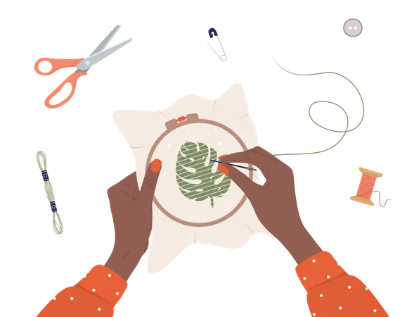 Needlework and knitting  Illustration