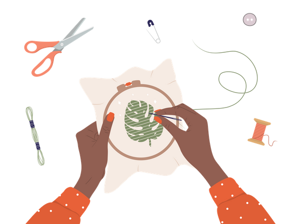 Needlework and knitting  Illustration