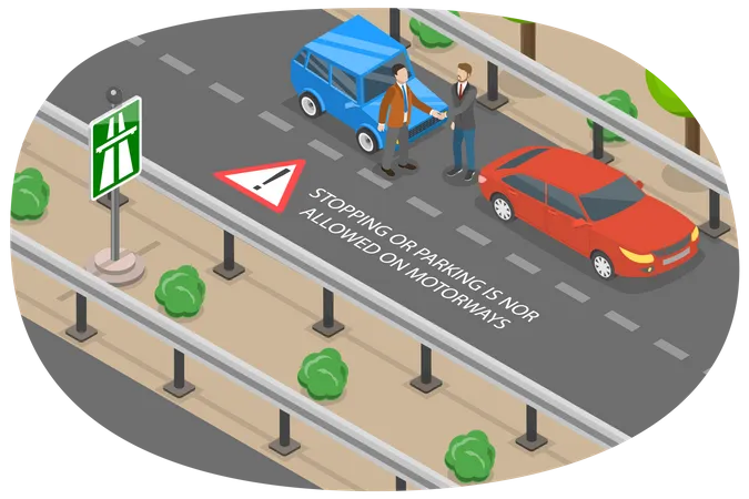 Negação de estacionamento na rodovia  Ilustração