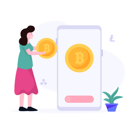 Negociação de bitcoins  Ilustração