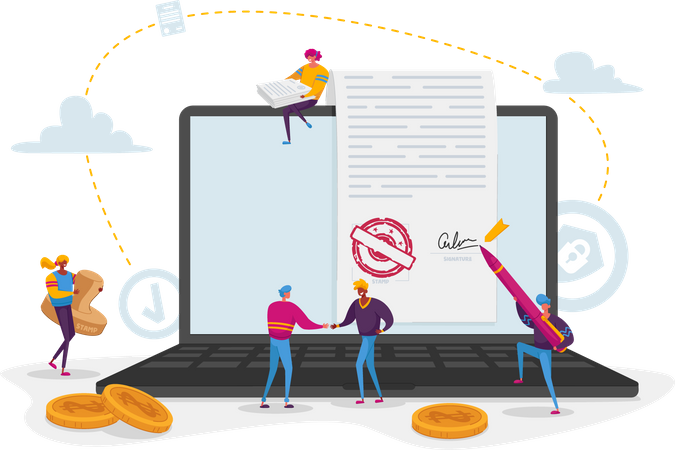 Negociação de negócios on-line  Ilustração