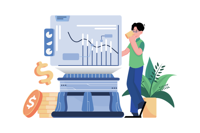 Negociação no mercado de ações  Ilustração