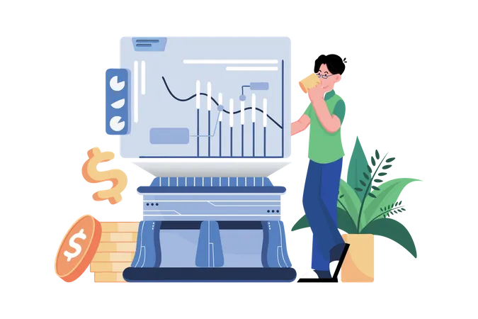 Negociação no mercado de ações  Ilustração