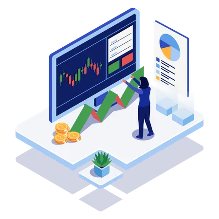 Negociación en el mercado de acciones  Ilustración