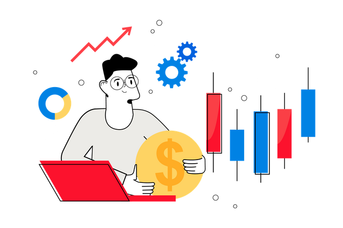 Negociación en el mercado de valores  Ilustración