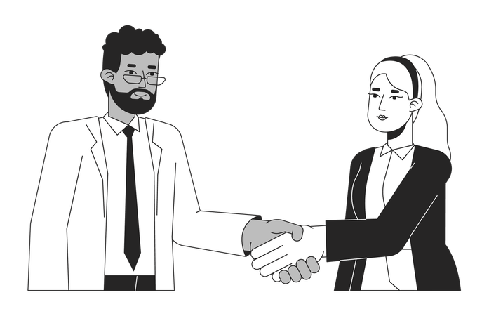 Negociando gente de negocios  Ilustración