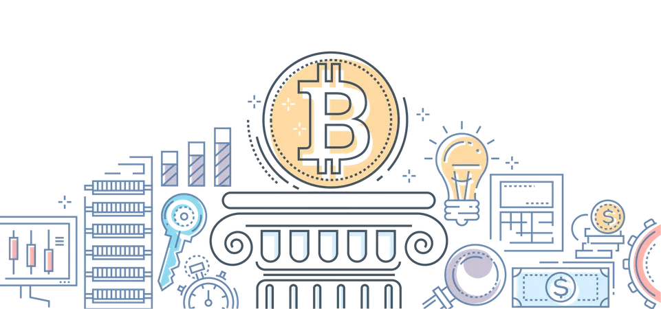 Negócio de bitcoin  Ilustração