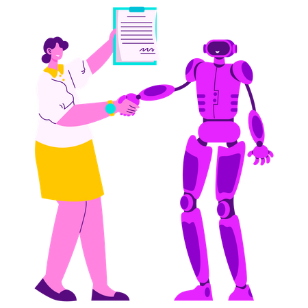 Negócio com robô  Ilustração