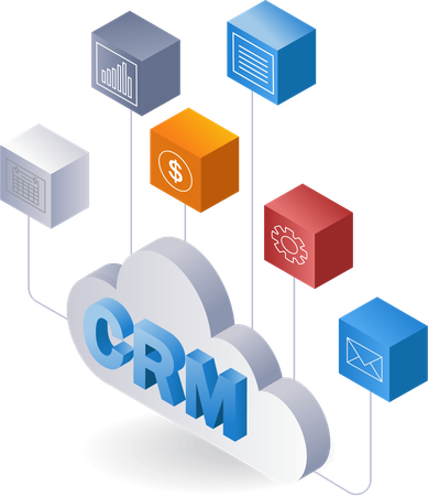 Negocios con sistema crm  Ilustración