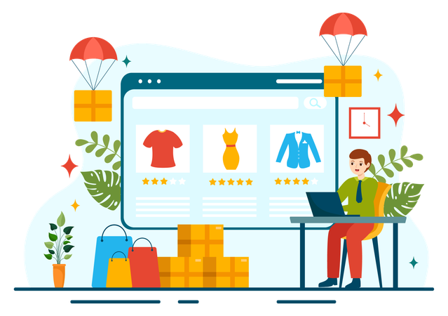 Negócio de dropshipping  Ilustração