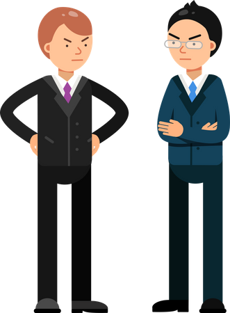 Negocios hablando con un socio comercial  Ilustración