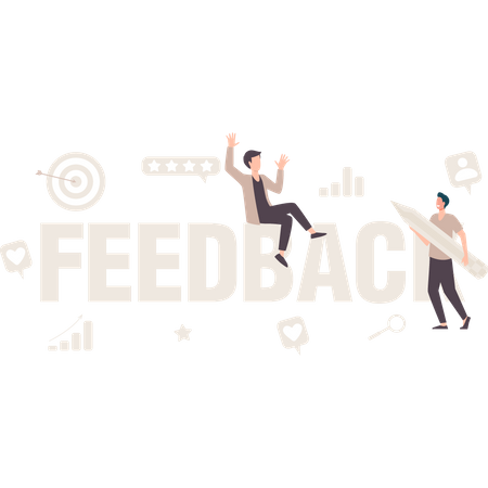 Negócios recebendo feedback positivo  Ilustração