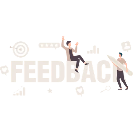 Negócios recebendo feedback positivo  Ilustração