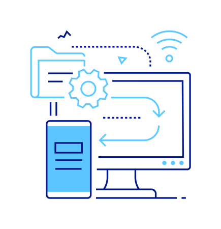 Negocios y tecnología  Ilustración