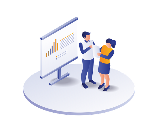 Negotiate about company analysis data  Illustration