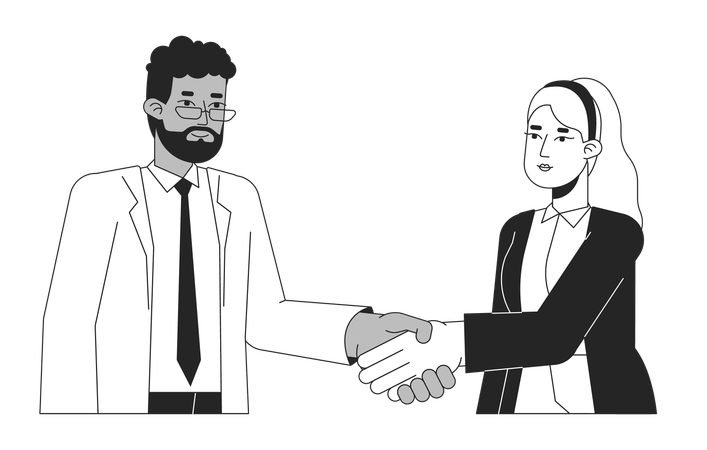 Negotiating business people  イラスト
