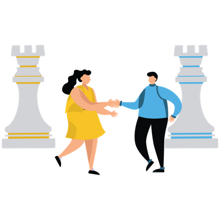 Negotiation Skill To Deal With Competitor Illustration