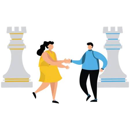 Negotiation Skill To Deal With Competitor Illustration