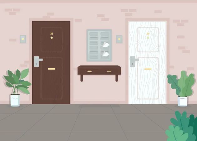 Neighbor apartment doors  Illustration