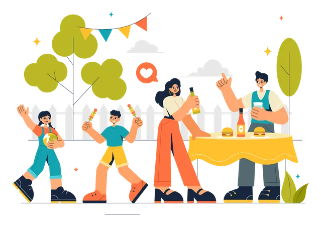 Neighborhood Celebration  Illustration