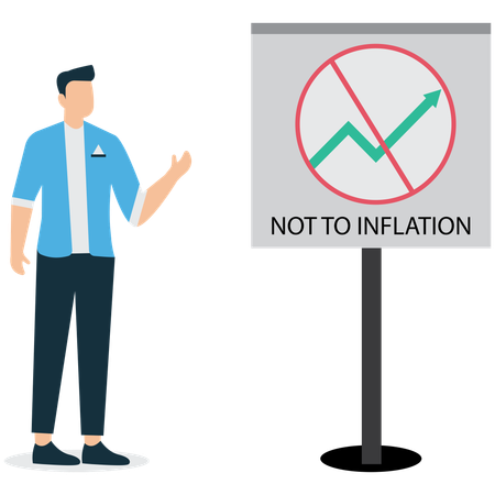 Nein zur Inflation – Wirtschaftsbewusstsein  Illustration