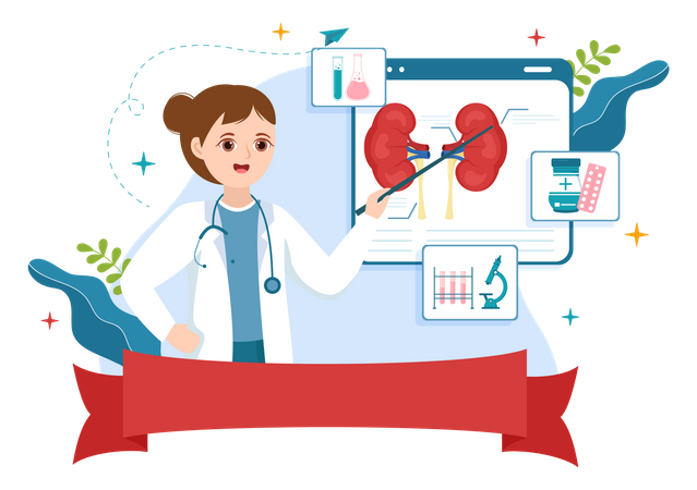 Nephrologist doctor explaining about disease  Illustration