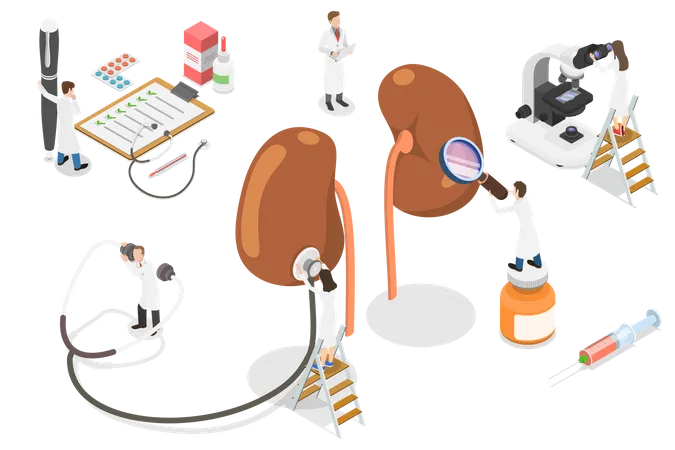 Nephrology clinical research  Illustration