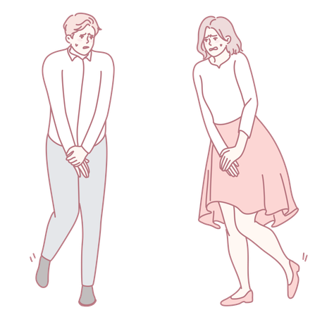 Nervous Couples Experiencing a Sense of awkwardness in an Artistic Style  Illustration