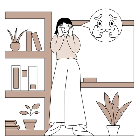 Nervousness woman  Illustration