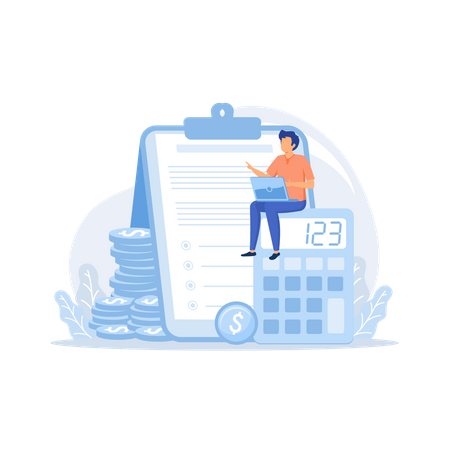 Net income calculating Salary calculation  Illustration