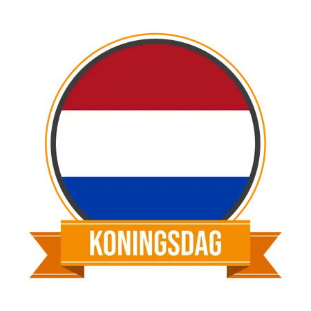 Netherlands Koningsdad Badge Illustration