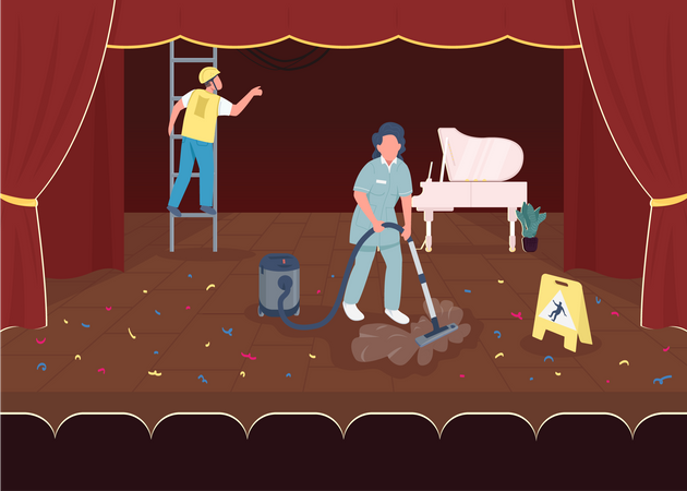 Nettoyage après un grand concert  Illustration