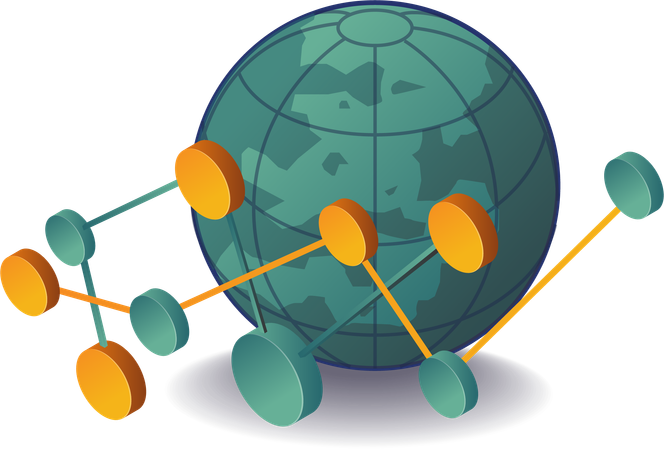 Network analysis world analysis  Illustration