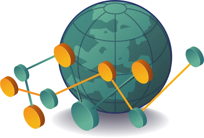 Network analysis world analysis  Illustration