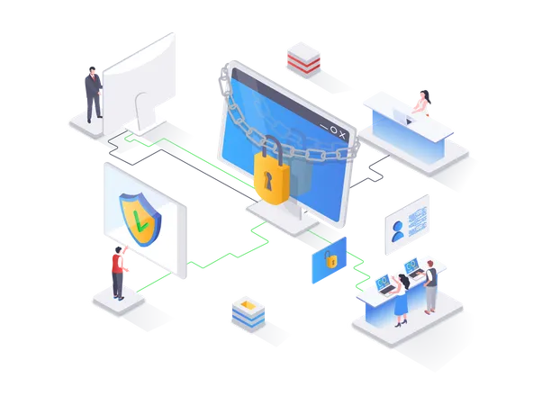 Network cybersecurity solution  Illustration