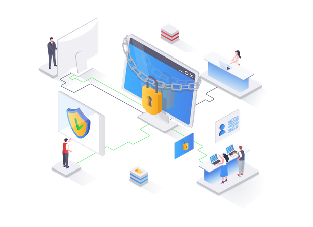 Network cybersecurity solution  Illustration